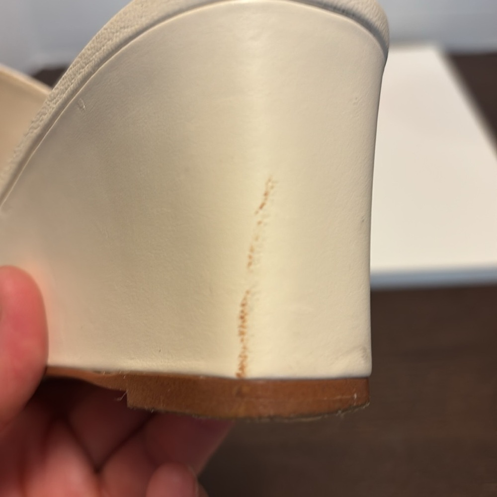 Lord & Taylor White Leather Mules - Picture 9 of 10